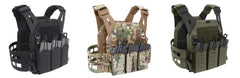 Soporte Warrior V2 de perfil bajo cortado con láser con triple cuerda elástica 5.56 negro