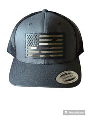 Gorra con cierre a presión con bandera estadounidense - Gris