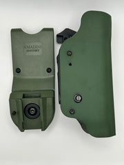 GHOST 3 per Beretta 92/99/98A1/96, Fondina Police Destra con Modulo Rotativo Verde