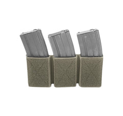 Bolsa triple con velcro para cargadores de 5,56 mm. - Negro