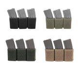 Bolsa triple con velcro para cargadores de 5,56 mm. - Negro