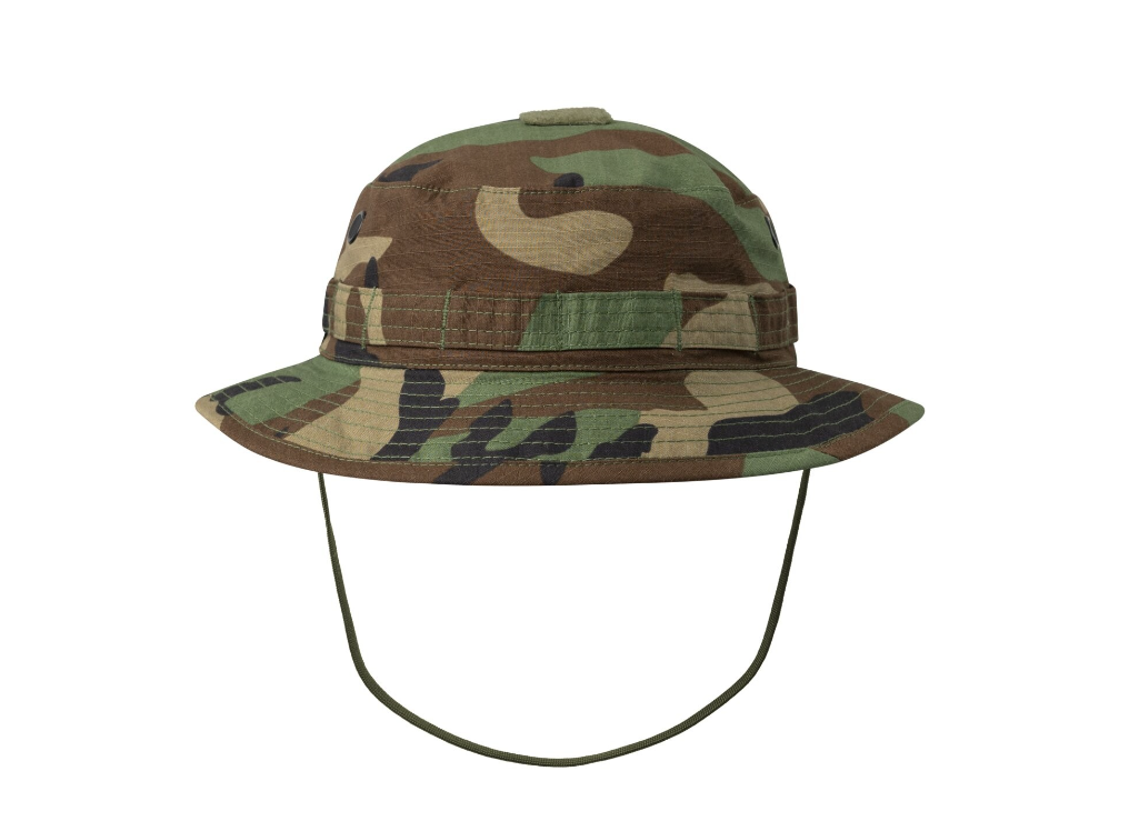 Cappello Boonie Mimetico British Woodland - Con Patta Sul Collo, Rip Cappello Boonie Mimetico British Woodland - Con Patta Sul Collo, Rip