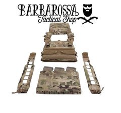 Portador de perfil bajo Warrior V2 cortado con láser con triple cuerda elástica 5.56 MultiCam