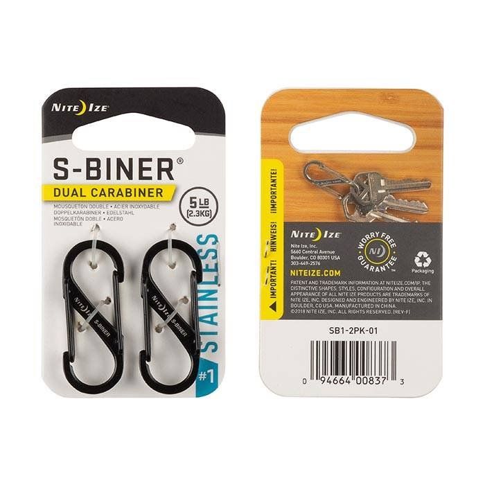 Nite Ize - S-Biner 1 - Black - 2 Pack - Black