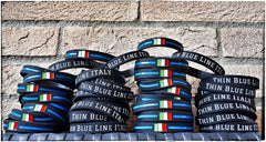 Thin Blue Line - Braccialetto silicone