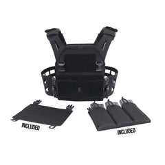 Warrior Laser Cut Low Profile Carrier V2 With ladder Sides - Black