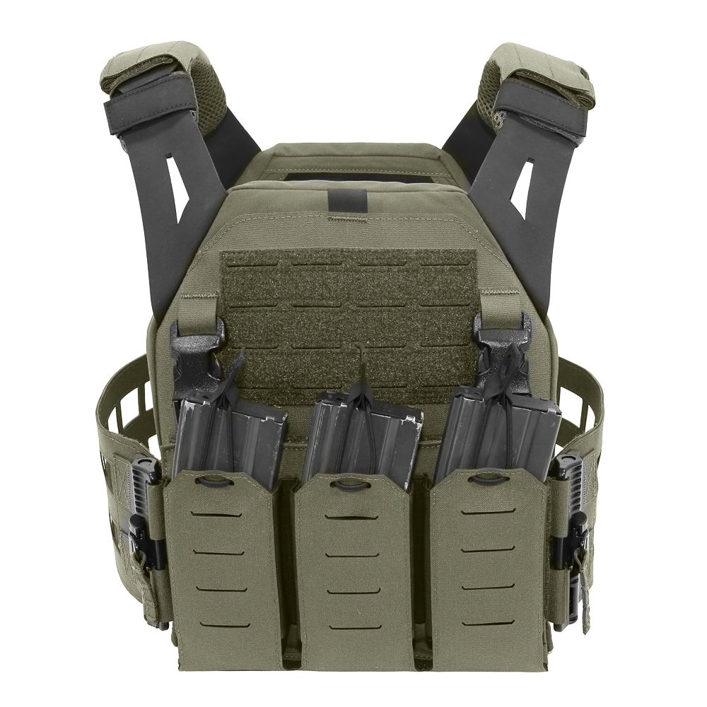 Warrior Laser Cut Low Profile Carrier V2 With Triple Bungee 5.56 Ranger Green