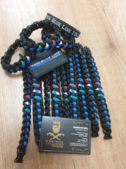 Bracciale Paracord Thin Blue Line Black + ITA