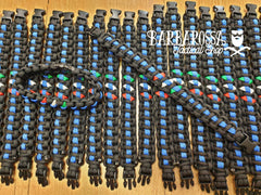 Bracciale Paracord Thin Blue Line Black + ITA
