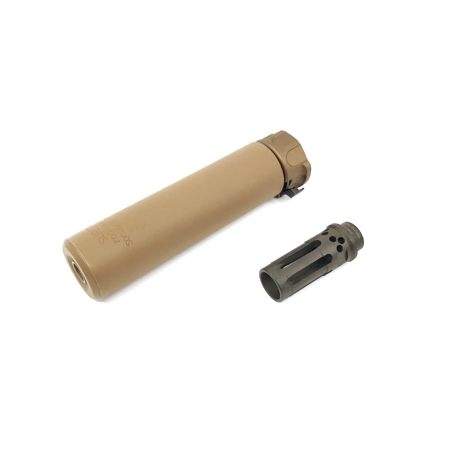Airsoft Artisan - SF Style 6.2Inch Socom Silencer + W Comp Flash Hider - Dark Earth