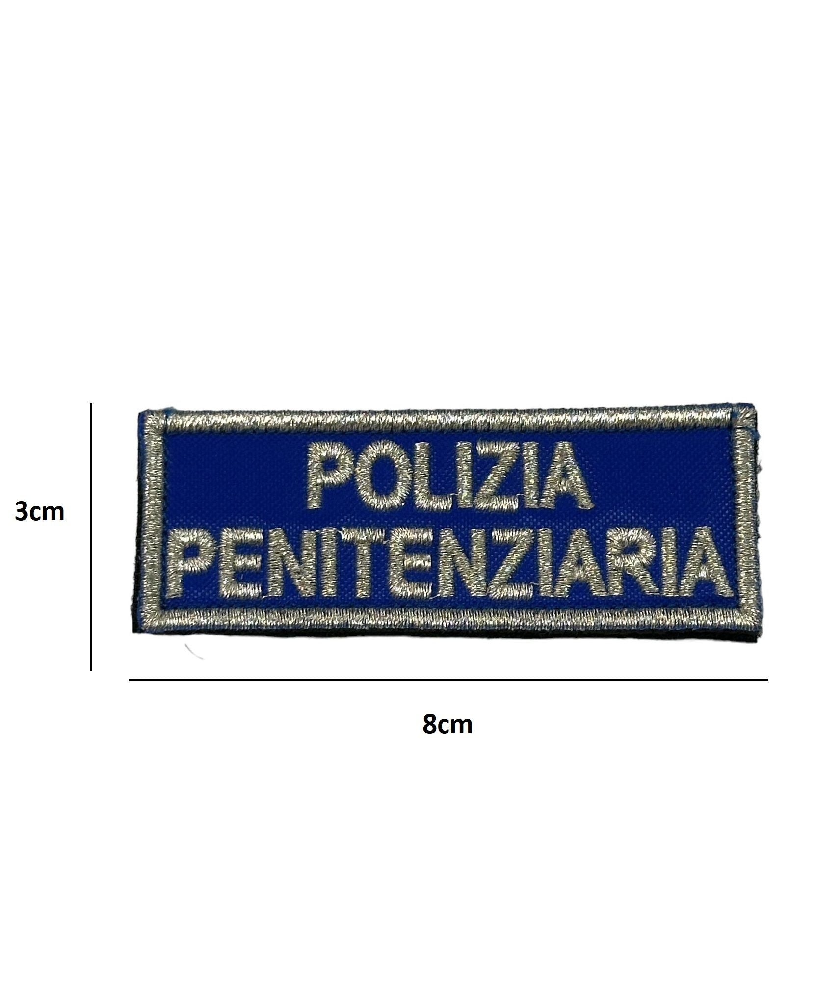 Scritta Polizia Penitenziaria Velcrata Blu/Argento