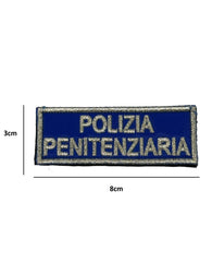 Scritta Polizia Penitenziaria Velcrata Blu/Argento