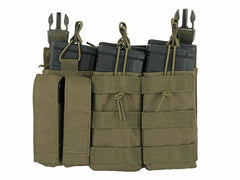 Tasca Tripla Porta Caricatore 5.56/9mm a Pannello - OD