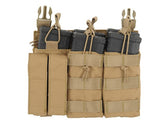 Tasca Tripla Porta Caricatore 5.56/9mm a Pannello - Tan