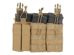 Tasca Tripla Porta Caricatore 5.56/9mm a Pannello - Tan