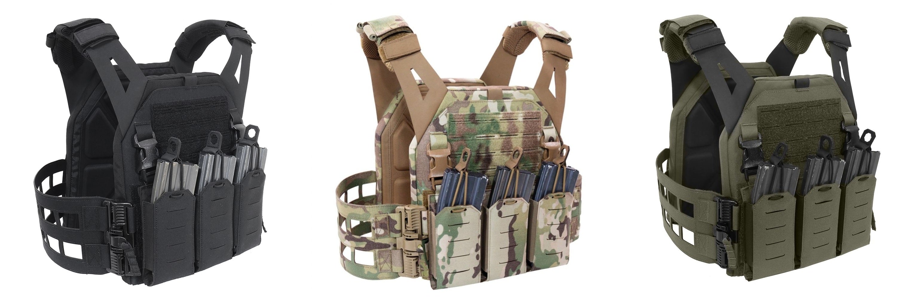 Soporte Warrior V2 de perfil bajo cortado con láser con triple cuerda elástica 5.56 negro