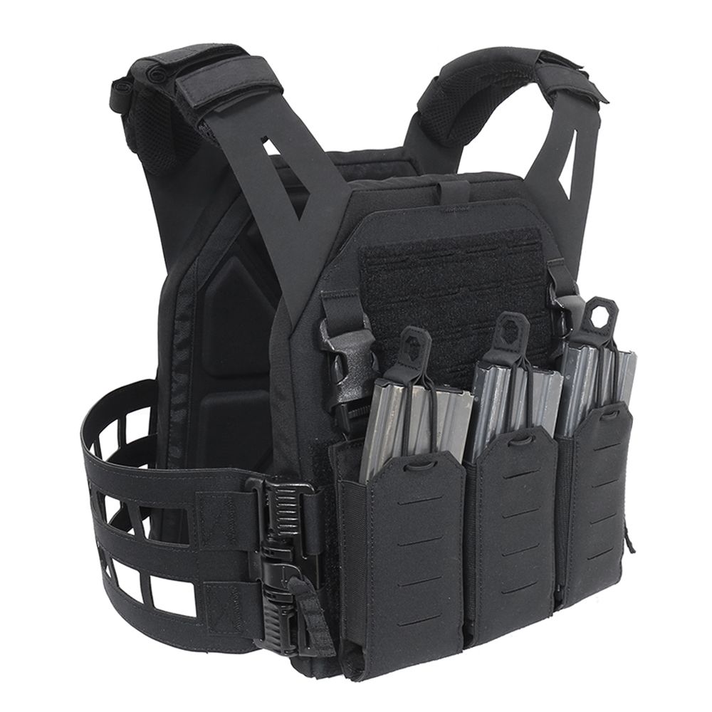 Soporte Warrior V2 de perfil bajo cortado con láser con triple cuerda elástica 5.56 negro
