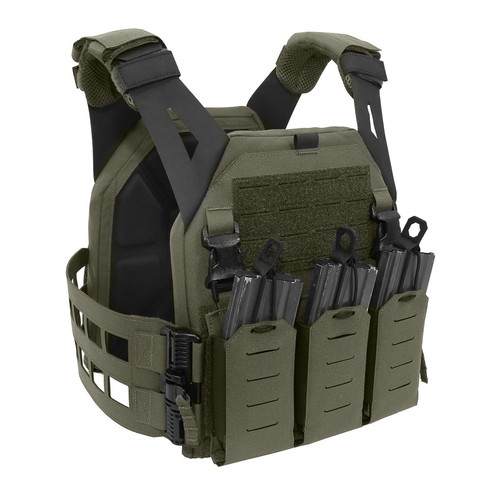 Soporte Warrior V2 de perfil bajo cortado con láser con triple cuerda elástica 5.56 negro
