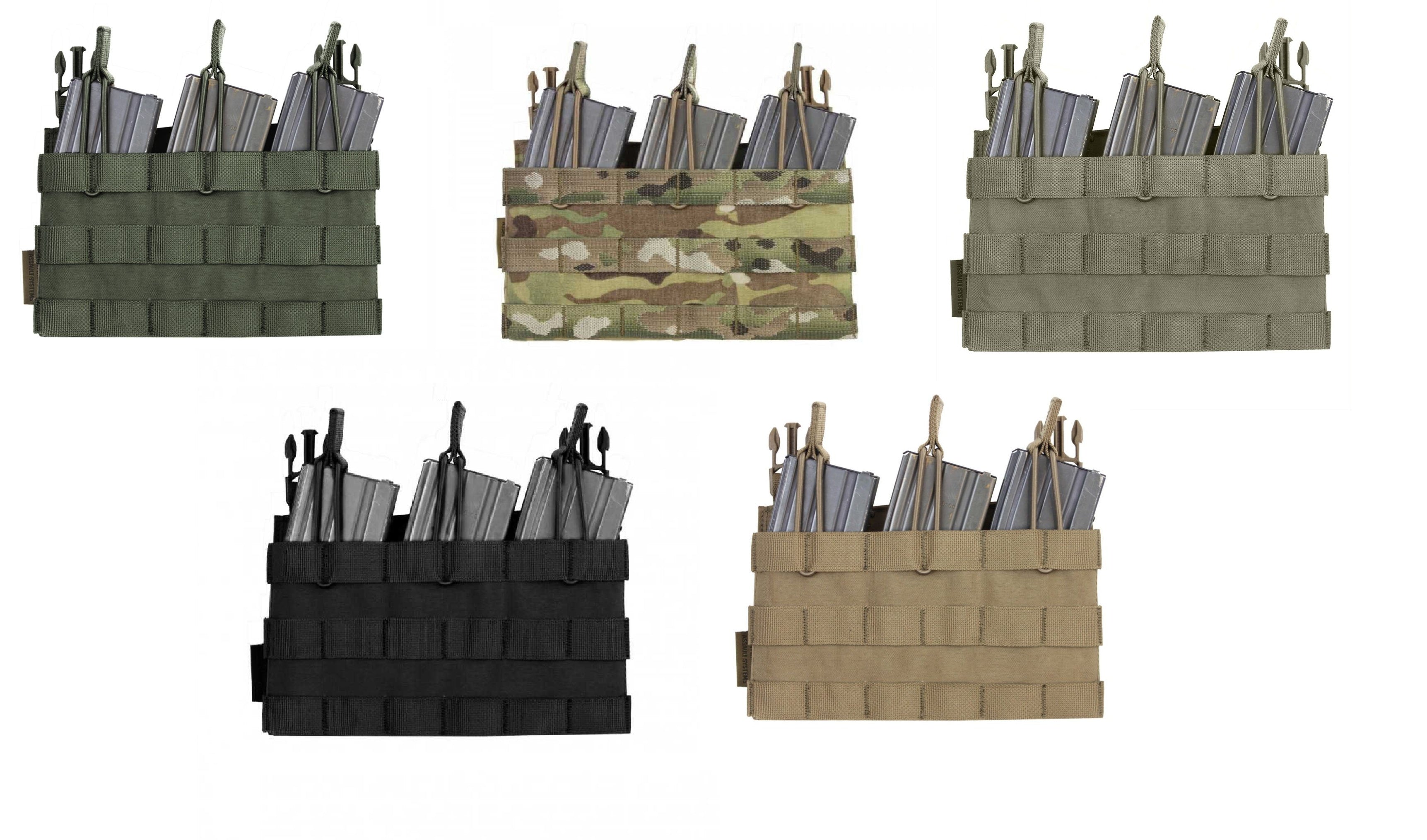 Bolsa abierta triple extraíble Warrior MOLLE para RPC - OD