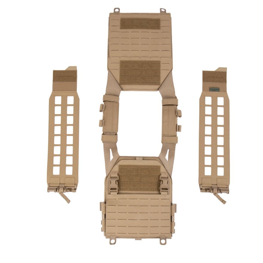 Warrior Laser Cut LPC V2 Low Profile Plate Carrier with Ladder Sides and DFP Kangaroo Pouch with Triple 5.56 Inserts
