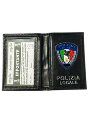 Ascot - Portafoglio Verticale con Distintivo Polizia Locale Pegaso