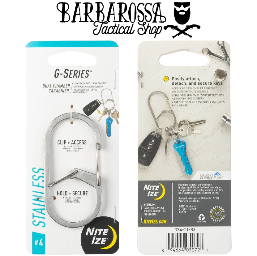 Nite Ize - G-Series 4 Dual Chamber Carabiner - Stainless