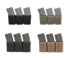 Bolsa triple con velcro para cargadores de 5,56 mm. - Negro