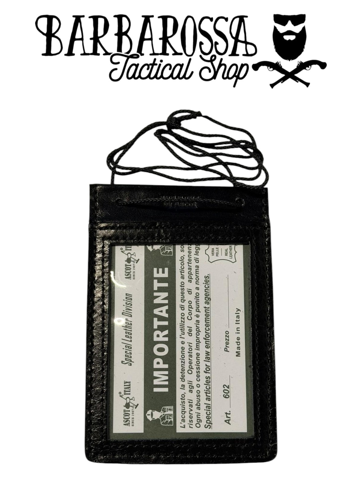 Ascot - Porta Tesserino e Placca AS45 in Pelle da Collo