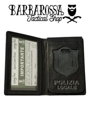 Ascot - Portafoglio Verticale con Porta Distintivo Polizia Locale AS45