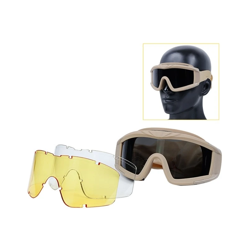 WST Desert Storm Goggles, 3 Lenses set