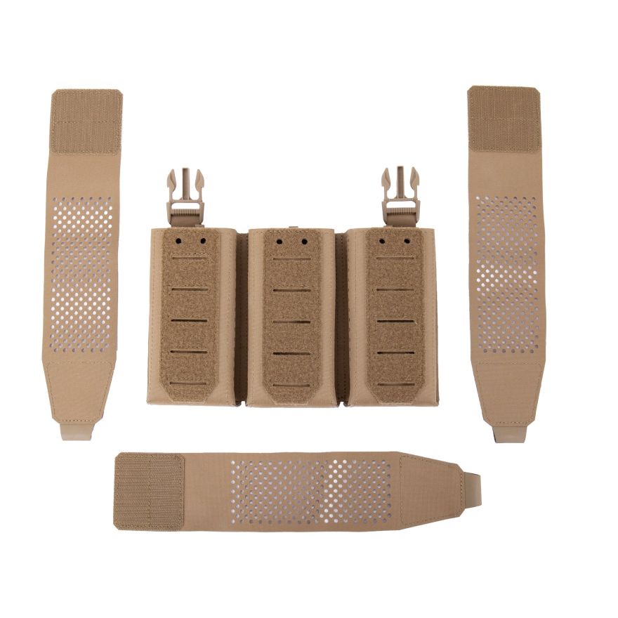 Warrior Laser Cut LPC V2 Low Profile Plate Carrier with Ladder Sides and DFP Triple Adaptive Mag Pouch & 5.56 Triple Inserts