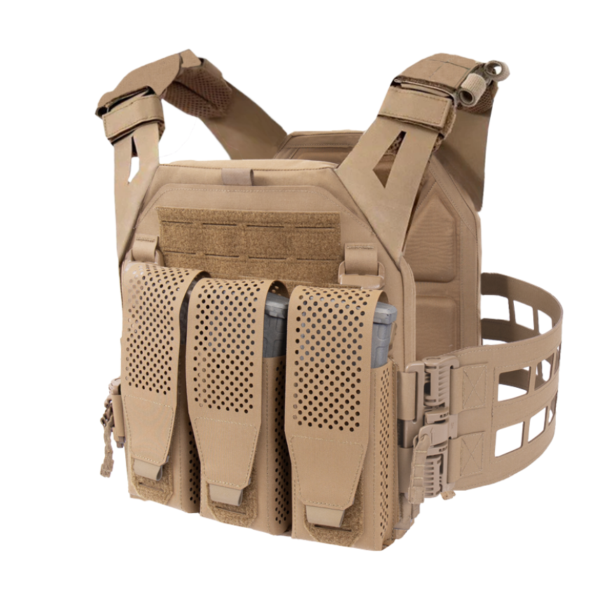 Warrior Laser Cut LPC V2 Low Profile Plate Carrier with Ladder Sides and DFP Triple Adaptive Mag Pouch & 5.56 Triple Inserts
