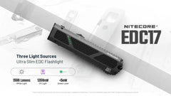Nitecore - EDC17 - Torcia LED con Luce Bianca, UV e Laser Verde - 1500 Lumens e 230 Metri