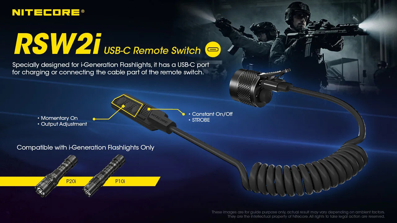Nitecore - RSW2i - Comando Remoto per P10i, P10iX, P20i, P20iX, P23i, P30i e P35i