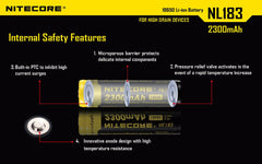 Nitecore - NL1823 - Batteria ricaricabile protetta Li-Ion 18650 3.7V 2300mAh