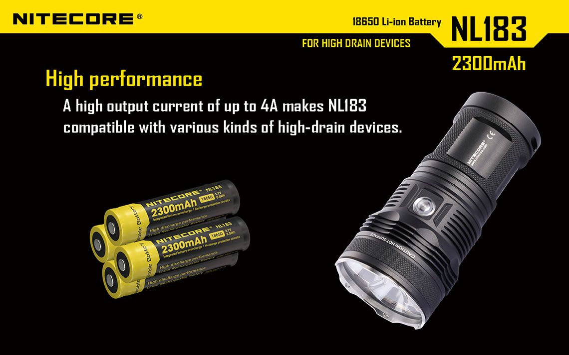 Nitecore - NL1823 - Batteria ricaricabile protetta Li-Ion 18650 3.7V 2300mAh