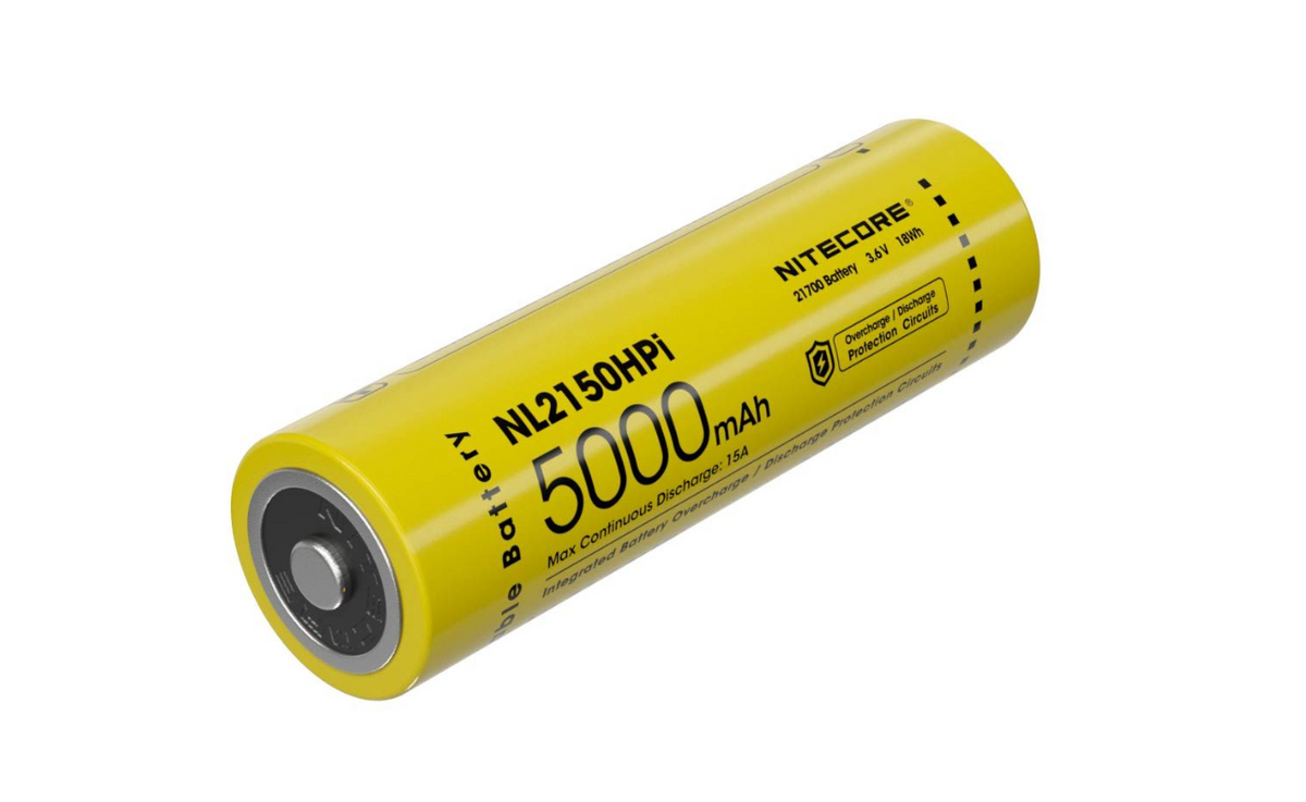Nitecore - NL2150HPi - Batteria ricaricabile protetta Li-Ion 21700 3.6V 5000mAh 15A per P10i, P10iX, P20i, P20iX, P23i, P30i e P35i