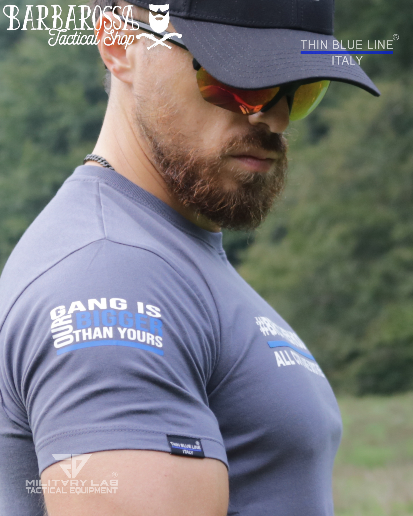 T-shirt Thin Blue Line Italy® ACAB Brotherhood (Matt Grey)