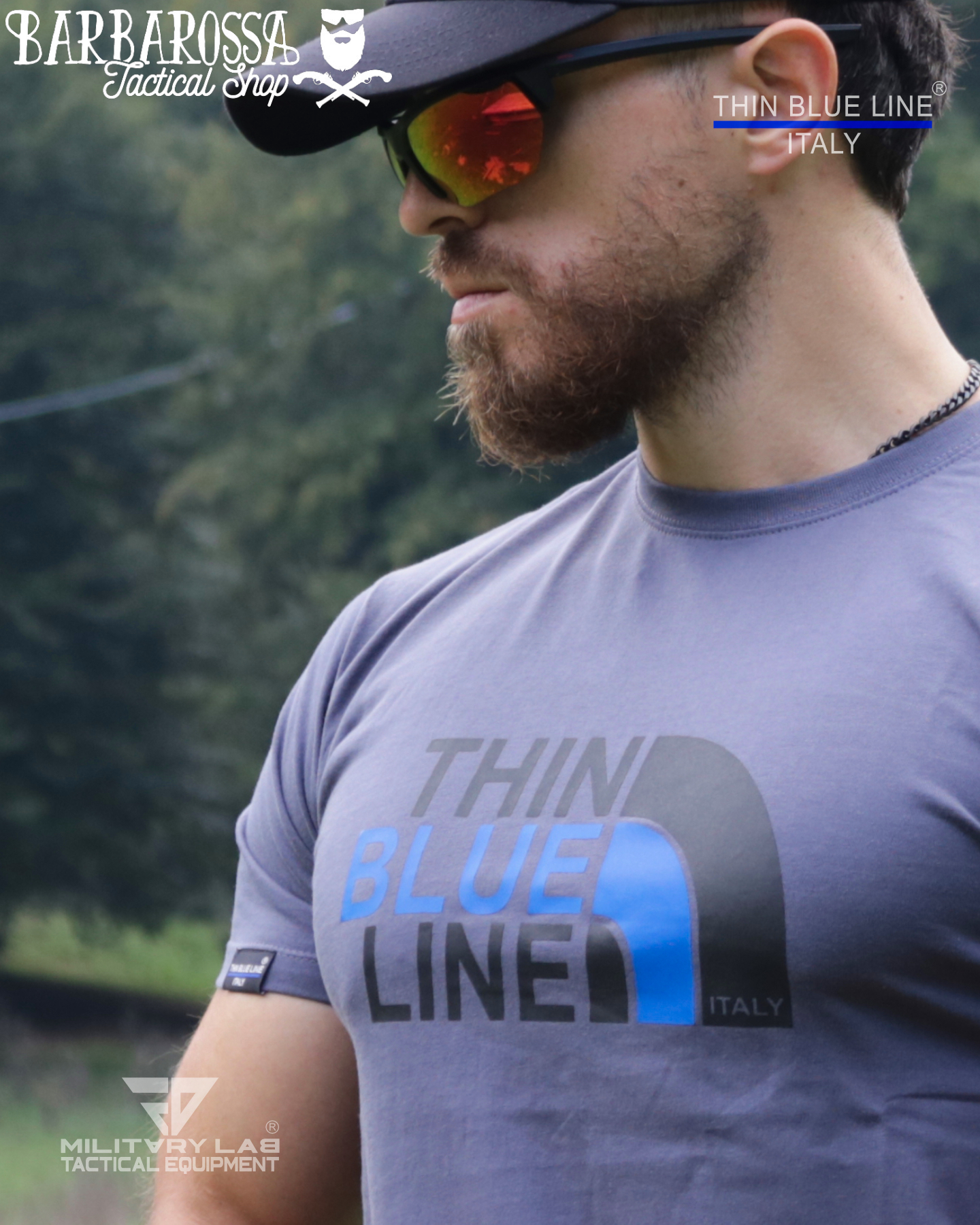 T-shirt Thin Blue Line Italy® FN 02 (Matt Grey)