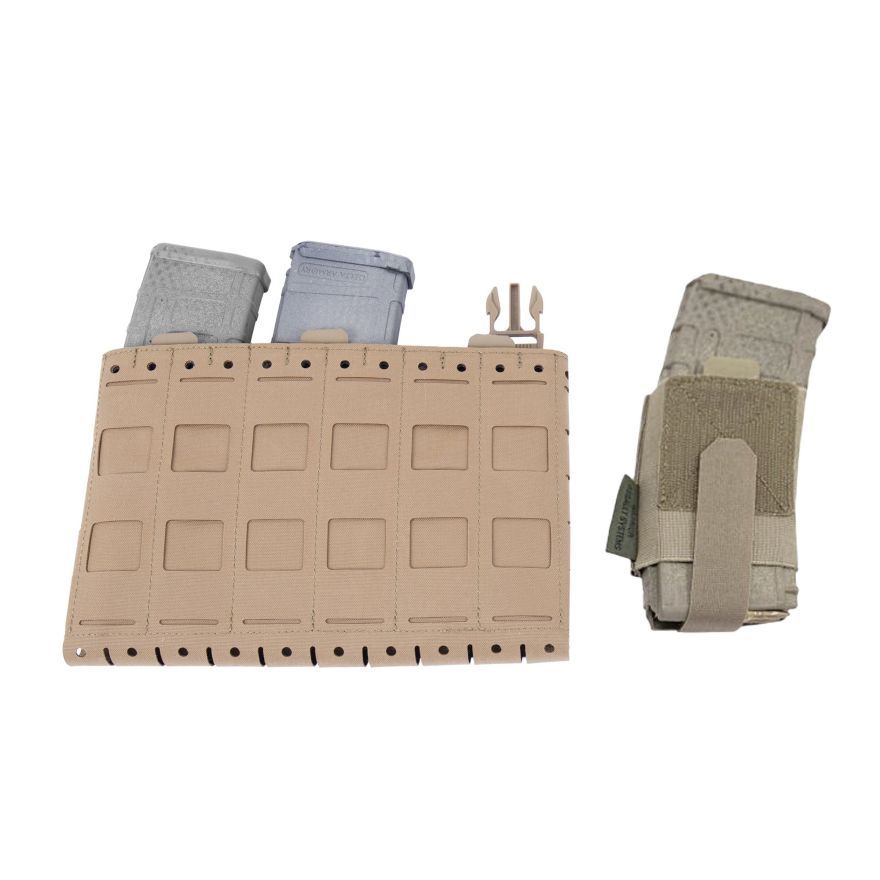 Warrior Laser Cut LPC V2 Low Profile Plate Carrier with Ladder Sides and DFP Kangaroo Pouch with Triple 5.56 Inserts