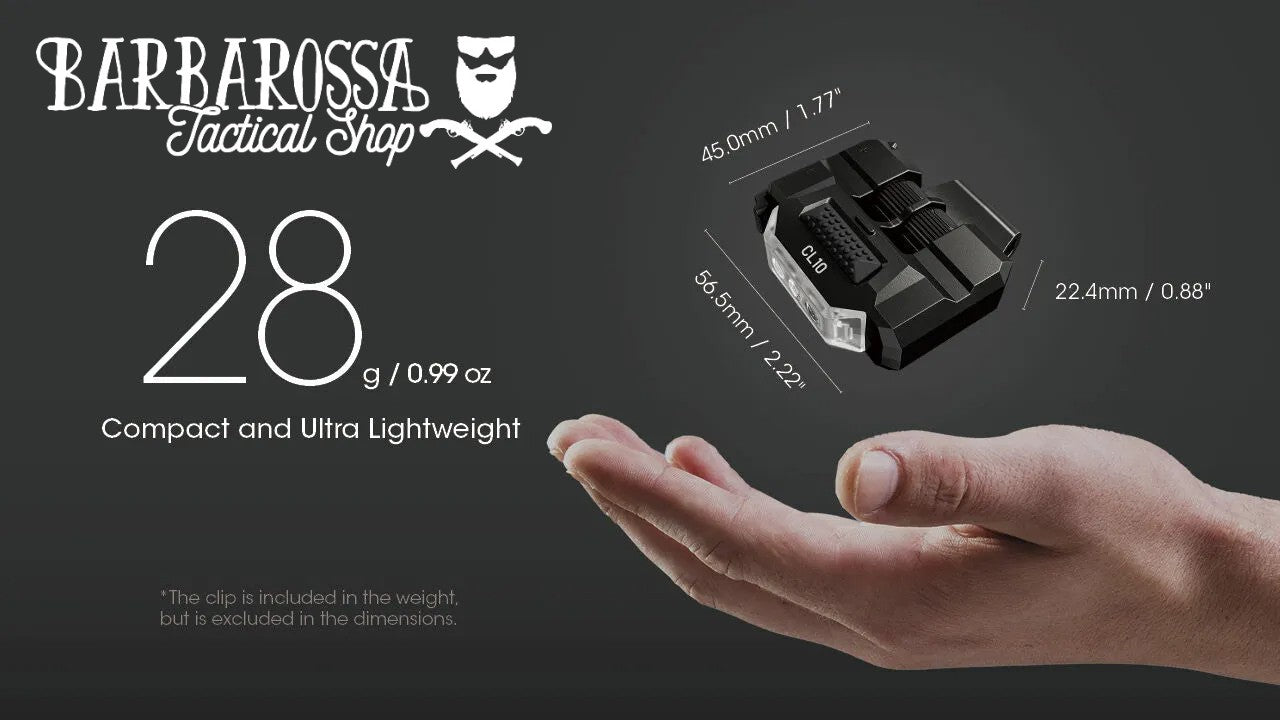 Nitecore - CL10 - Luce Multiuso Ultraleggera con Clip - 2x AA - 45 lumens e 15 metri - Torcia a Led