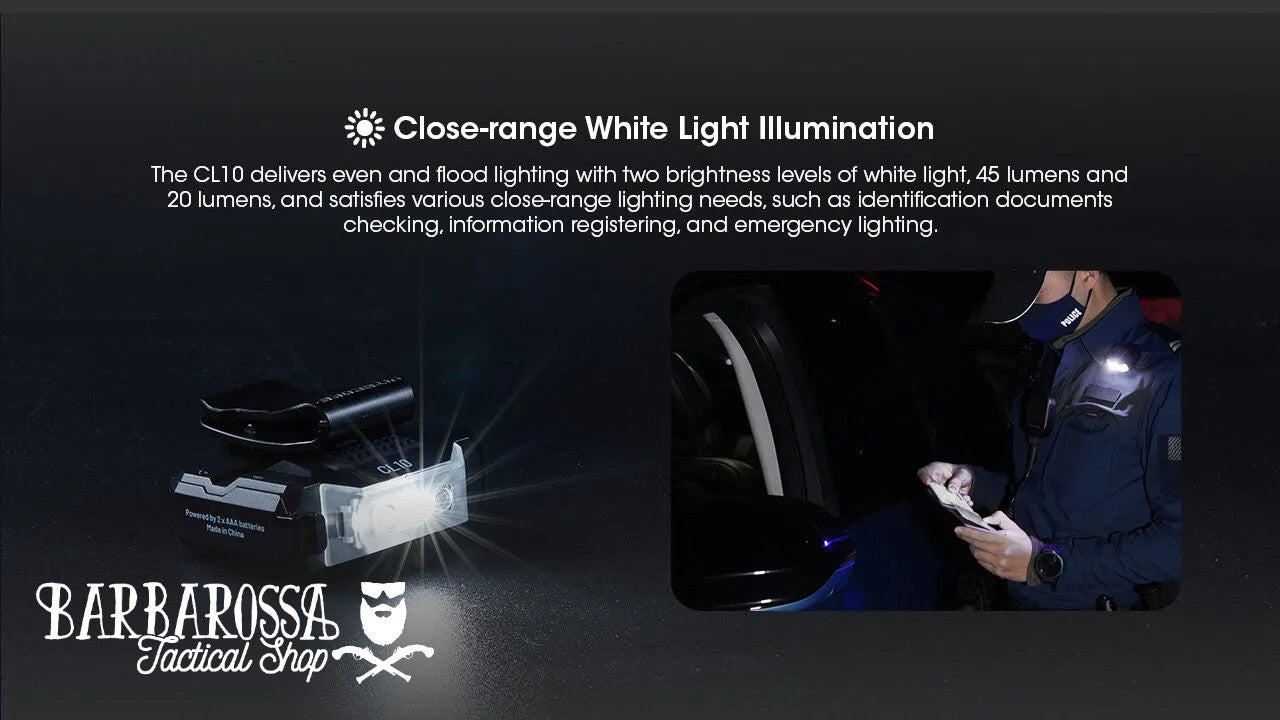 Nitecore - CL10 - Luce Multiuso Ultraleggera con Clip - 2x AA - 45 lumens e 15 metri - Torcia a Led