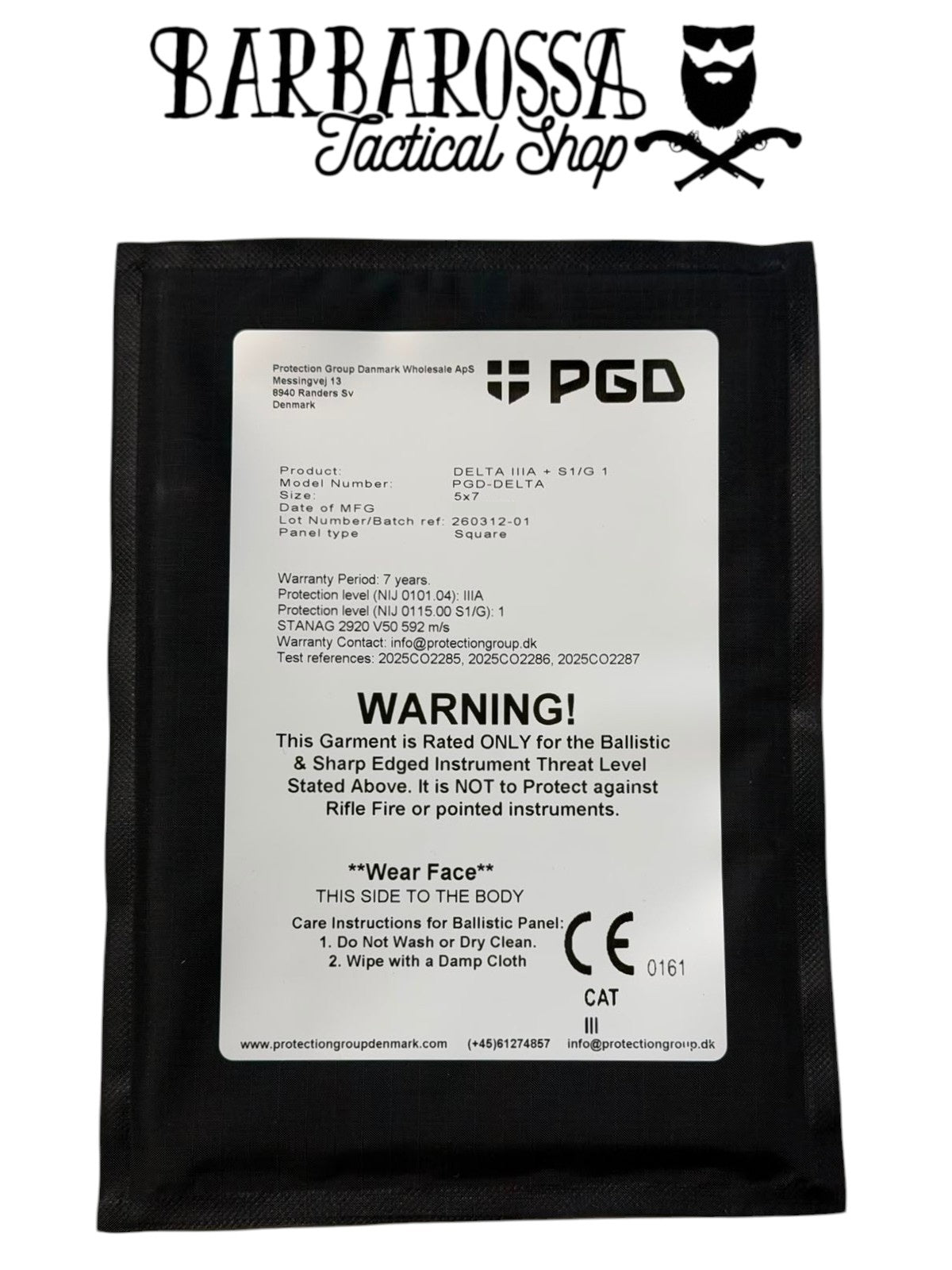 PGD DELTA Soft Armor NIJ IIIA 5X7 (Side)