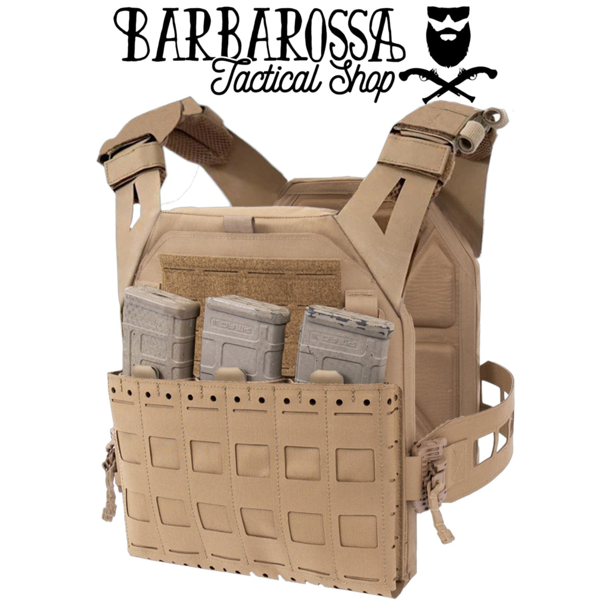 Warrior Laser Cut LPC V3 Low Profile Plate Carrier Base With Slimline Ladder Sides, Kangaroo Pouch & 5.56mm Triple Insert