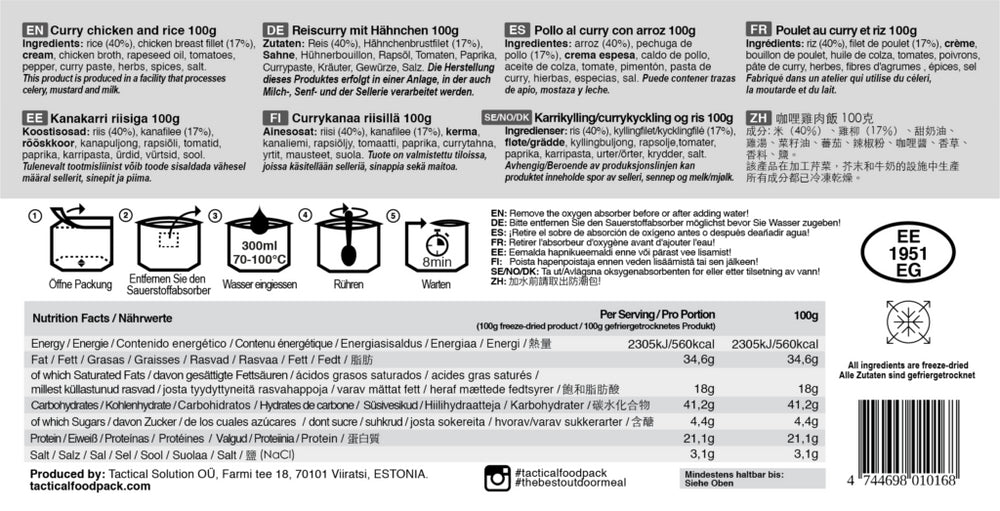 Tactical Foodpack - Curry Chicken and Rice