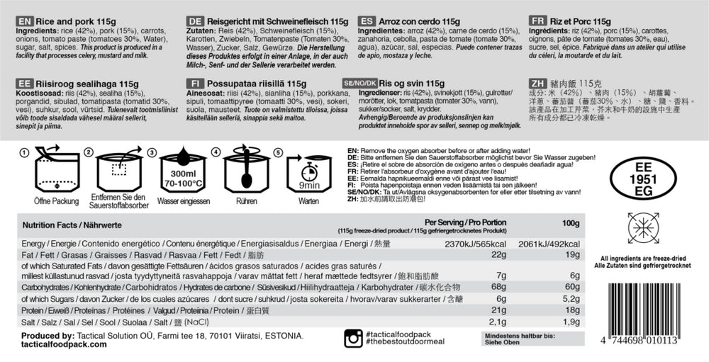 Tactical Foodpack - Rice and Pork