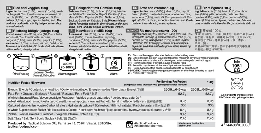Tactical Foodpack - Rice and Veggies