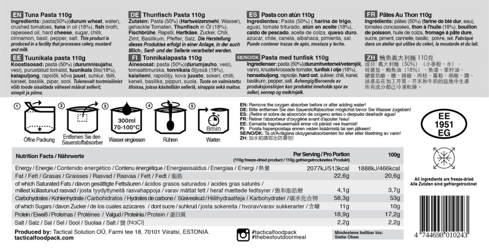 Tactical Foodpack - Tuna Pasta