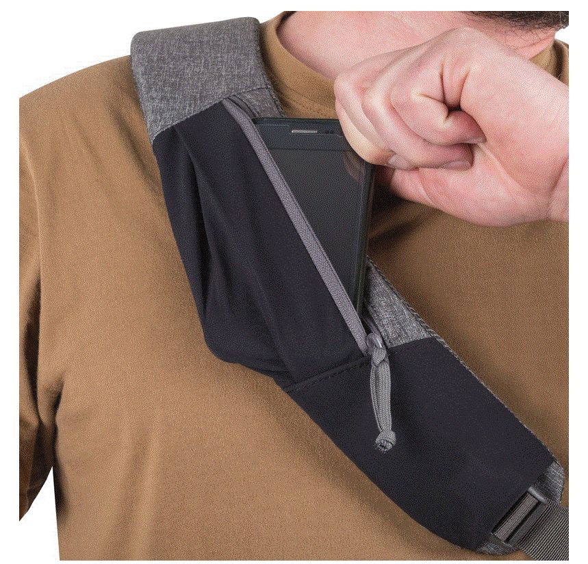 EDC Sling Backpack - Nylon Polyester Blend - Black-Grey Melange