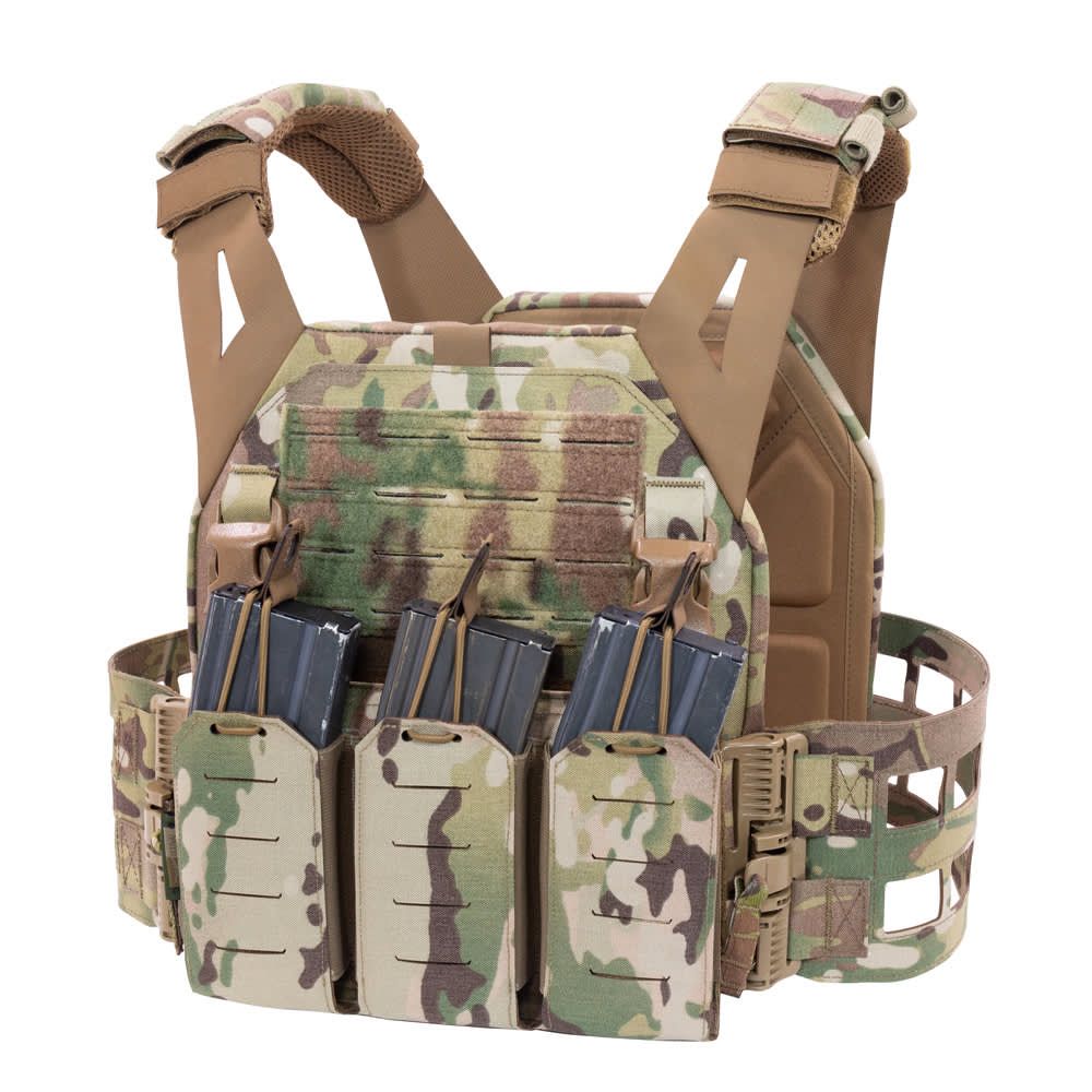 Warrior Laser Cut Low Profile Carrier V2 With ladder Sides - MultiCam